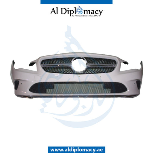 Front Bumper, WITH SENSOR Hole, COMPLETE for Mercedes-Benz CLA Class W117 (2013-2022) models, Part Number UN-1178801200-CO