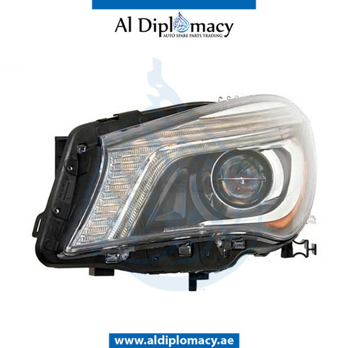 Left Headlight, BI Xenon, EMPTY for Mercedes-Benz CLA Class W117 (2013-2022) models, Part Number UN-1179066700