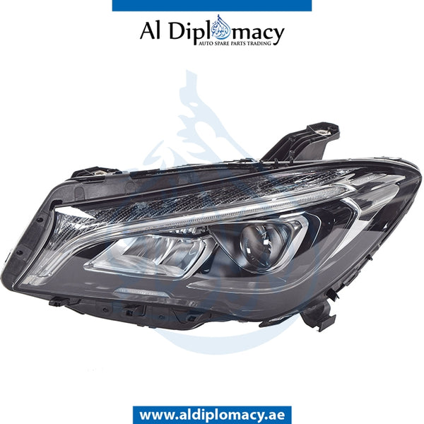 Left Headlight, STATIC Led, EMPTY for Mercedes-Benz CLA Class W117 (2013-2022) models, Part Number UN-1179067800