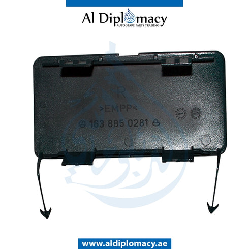 Rear BUMPER TOWING HOOK COVER for Mercedes-Benz M Class W163 (1998-2005) models, Part Number UN-1638850281