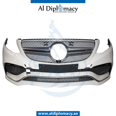 Front Bumper, WITH SENSOR Hole, AMG 63, COMPLETE for Mercedes-Benz GL Class W166 (2011-2019) models, Part Number UN-1668850838-CO