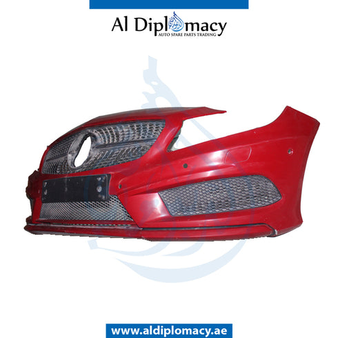 Front Bumper, WITH SENSOR AND WIPER Hole, COMPLETE for Mercedes-Benz A Class W176 (2012-2018) models
