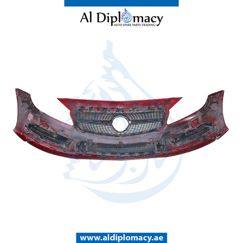 Front Bumper, WITH SENSOR AND WIPER Hole, COMPLETE for Mercedes-Benz A Class W176 (2012-2018) models