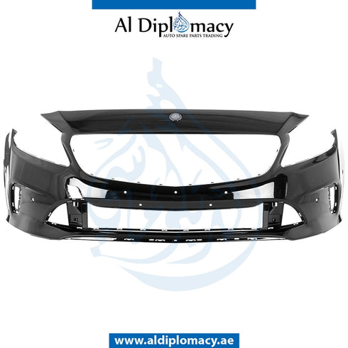 Front Bumper, WITH SENSOR Hole, EMPTY for Mercedes-Benz A Class W176 (2012-2018) models, Part Number UN-1768806640