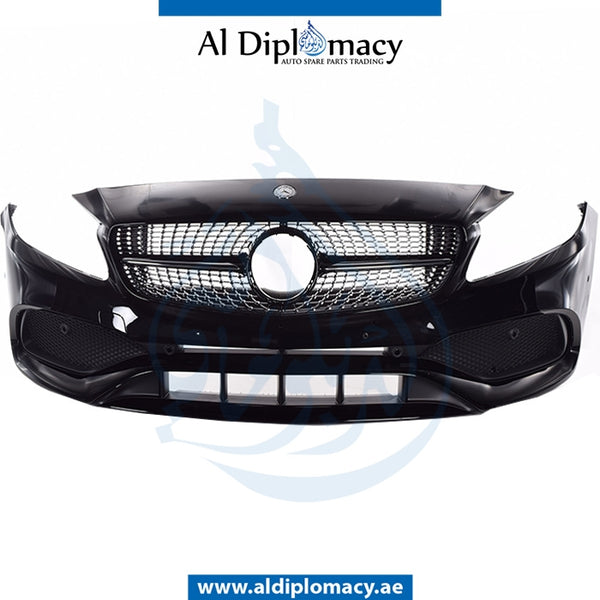 Front Bumper, WITH SENSOR Hole, AMG Sport, COMPLETE for Mercedes-Benz A Class W176 (2012-2018) models, Part Number UN-1768851700-CO