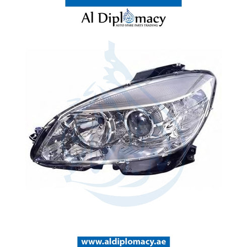 Right Headlight, Normal, EMPTY for Mercedes-Benz C Class W204 (2007-2015) models, Part Number UN-2048200261