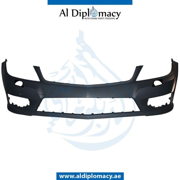 Front Bumper, WITH SENSOR AND WIPER Hole, Amg, EMPTY for Mercedes-Benz C Class W204 (2007-2015) models, Part Number UN-2048808347