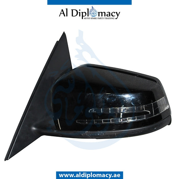 Left Mirror, Black, COMPLETE for Mercedes-Benz C Class W204 (2007-2015) models, Part Number UN-204MIR-LH-CO-BK
