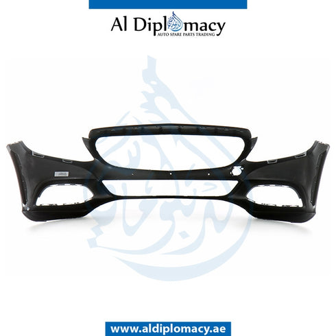 Front Bumper, WITHOUT SENSOR Hole, EMPTY for Mercedes-Benz C Class W205 (2015-2021) models