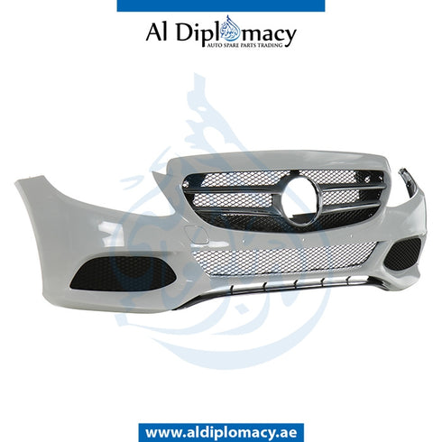 Front Bumper, WITHOUT SENSOR Hole, EMPTY for Mercedes-Benz C Class W205 (2015-2021) models