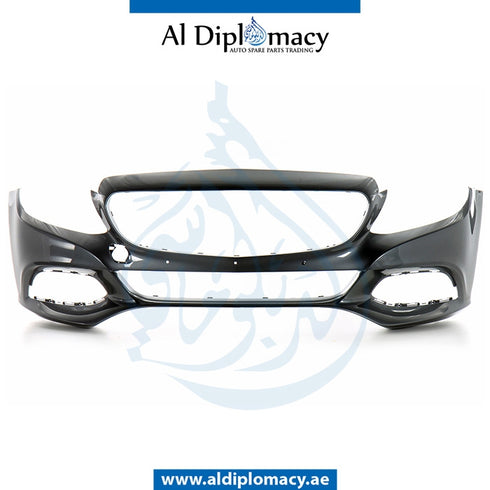 Front Bumper, WITHOUT SENSOR Hole, EMPTY for Mercedes-Benz C Class W205 (2015-2021) models