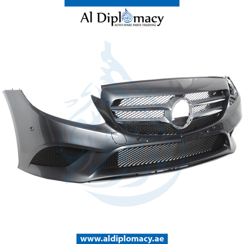 Front Bumper, WITH SENSOR Hole, COMPLETE for Mercedes-Benz C Class W205 (2015-2021) models