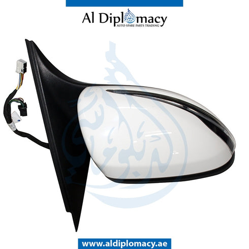 Right Mirror, White, COMPLETE for Mercedes-Benz C Class W205 (2015-2021) models, Part Number UN-205MIR-RH-CO-WH