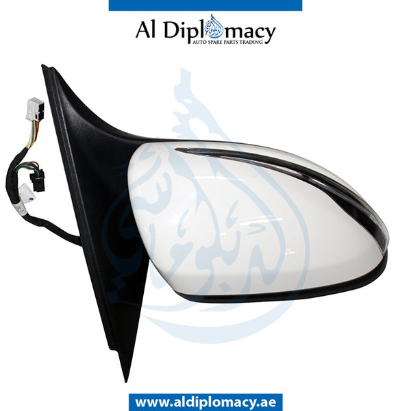Right Mirror, White, COMPLETE for Mercedes-Benz C Class W205 (2015-2021) models, Part Number UN-205MIR-RH-CO-WH