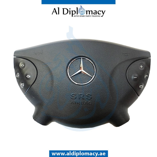 STEERING WHEEL Airbag, BLACK for Mercedes-Benz E Class W211 (2002-2009) models, Part Number UN-2118600202-BK