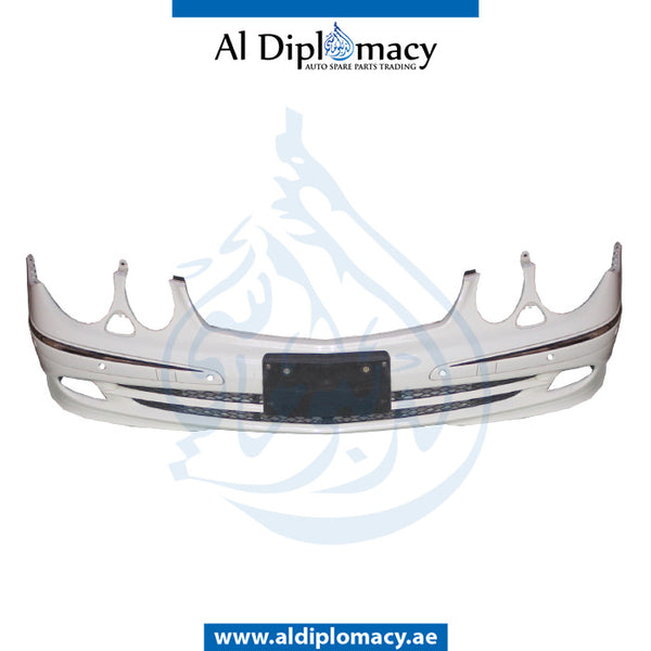 Front Bumper, WITH WIPER Hole, COMPLETE for Mercedes-Benz E Class W211 (2002-2009) models, Part Number UN-2118800240-CO