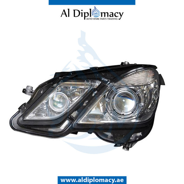 Left Headlight, BI Xenon, EMPTY for Mercedes-Benz E Class W212 (2009-2016) models, Part Number UN-2128200939