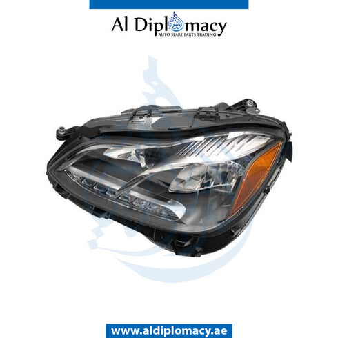Left Headlight, Led, EMPTY for Mercedes-Benz E Class W212 (2009-2016) models, Part Number UN-2128202139