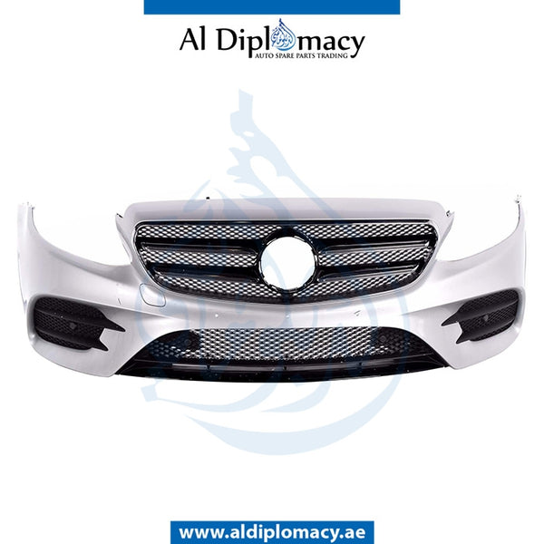 Front Bumper, WITH SENSOR Hole, COMPLETE for Mercedes-Benz E Class W213 (2017-2023) models, Part Number UN-2138852700-CO