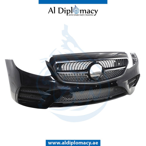 Front Bumper, WITH SENSOR Hole, COMPLETE for Mercedes-Benz E Class W213 (2017-2023) models