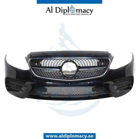 Front Bumper, WITH SENSOR Hole, COMPLETE for Mercedes-Benz E Class W213 (2017-2023) models, Part Number UN-2138856902-CO