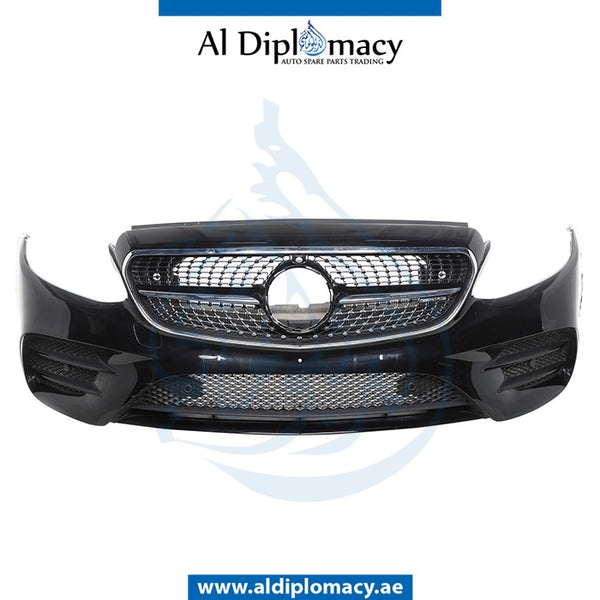 Front Bumper, WITH SENSOR Hole, COMPLETE for Mercedes-Benz E Class W213 (2017-2023) models, Part Number UN-2138856902-CO