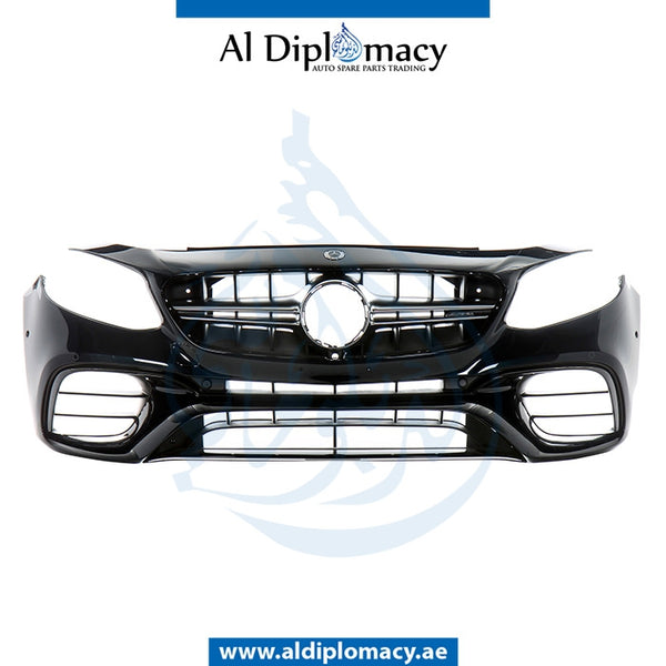 Front Bumper, WITH SENSOR Hole, COMPLETE for Mercedes-Benz E Class W213 (2017-2023) models, Part Number UN-2138858600-CO