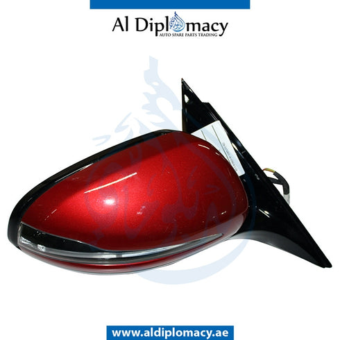 Right Mirror, Red, COMPLETE for Mercedes-Benz E Class W213 (2017-2023) models, Part Number UN-213MIR-RH-CO-RD