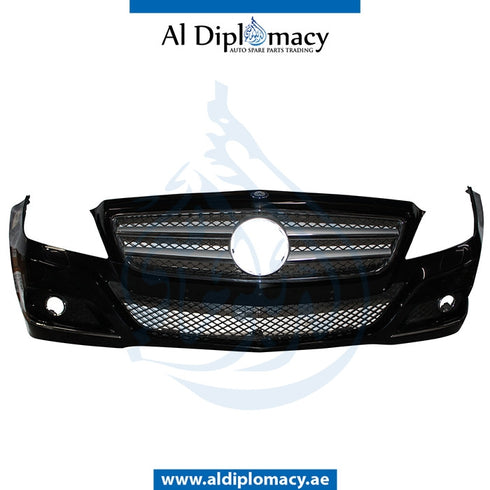 Front Bumper, WITH SENSOR AND WIPER Hole, COMPLETE for Mercedes-Benz CLS Class W218 (2011-2018) models