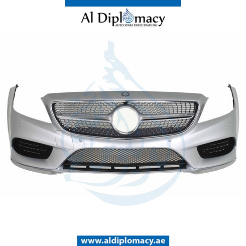 Front Bumper, WITH SENSOR Hole, COMPLETE for Mercedes-Benz CLS Class W218 (2011-2018) models, Part Number UN-2188850300-CO