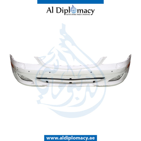 Front Bumper, WITH SENSOR AND WIPER Hole, COMPLETE for Mercedes-Benz S Class W221 (2006-2013) models, Part Number UN-2218801140-CO