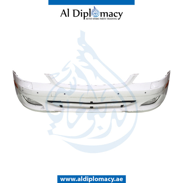 Front Bumper, WITH SENSOR AND WIPER Hole, COMPLETE for Mercedes-Benz S Class W221 (2006-2013) models, Part Number UN-2218801140-CO