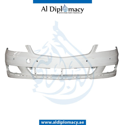 Front Bumper, WITH SENSOR AND WIPER HOLE for Mercedes-Benz S Class W221 (2006-2013) models, Part Number UN-2218805940