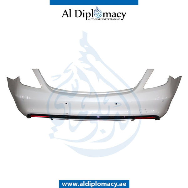 Rear Bumper, WITH SENSOR Hole, COMPLETE for Mercedes-Benz S Class W222 (2014-2020) models, Part Number UN-2228851525-CO