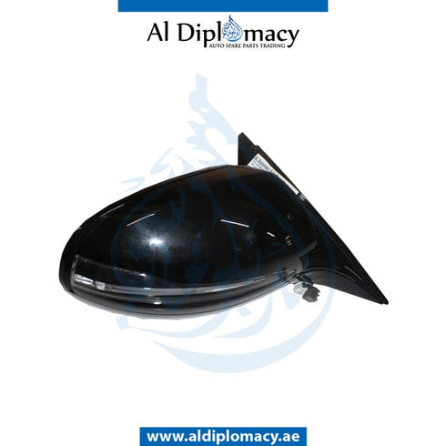 Right Mirror, WITHOUT Camera, Black, COMPLETE for Mercedes-Benz S Class W222 (2014-2020) models, Part Number UN-222MIR-RH-BK-CO