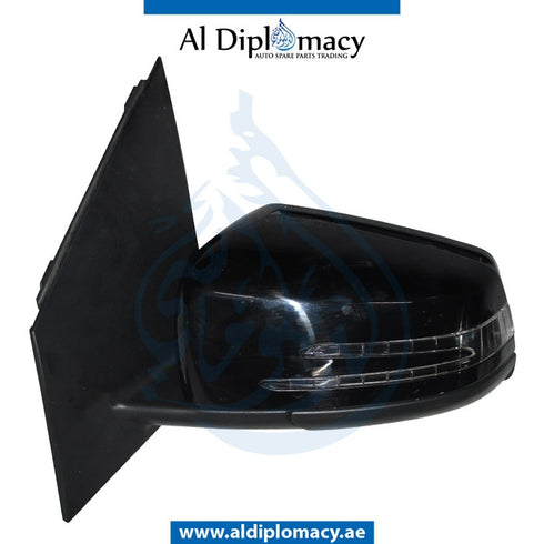 Left Mirror, Black, COMPLETE for Mercedes-Benz B Class W246 (2011-2019) models, Part Number UN-246MIR-LH-CO-BK