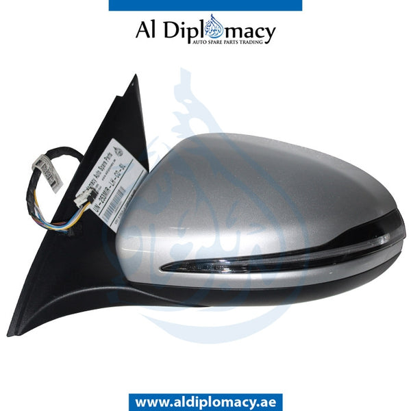 Left Mirror, Silver, COMPLETE for Mercedes-Benz GLC Class W253 (2015-2022) models, Part Number UN-253MIR-LH-CO-SL