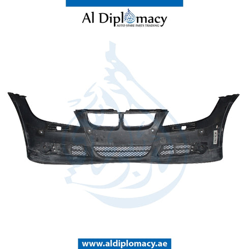 Front Bumper, WITH SENSOR AND WIPER Hole, COMPLETE for BMW 3 Series E90 (2005-2011) models