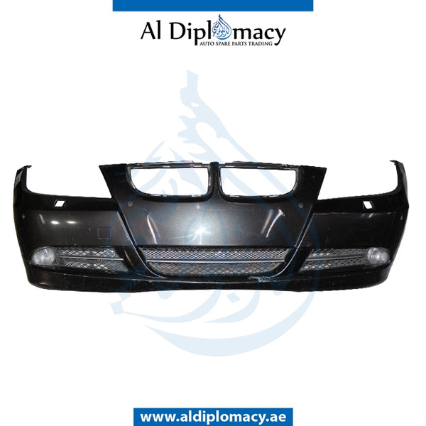 Front Bumper, WITH SENSOR AND WIPER Hole, COMPLETE for BMW 3 Series E90 (2005-2011) models, Part Number UN-51117170053-CO
