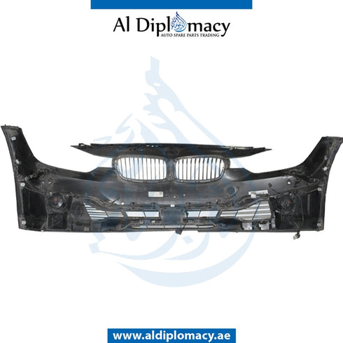 Front Bumper, WITH SENSOR AND WIPER Hole, COMPLETE for BMW 3 Series F30 (2011-2015) models, Part Number UN-51117292999-CO