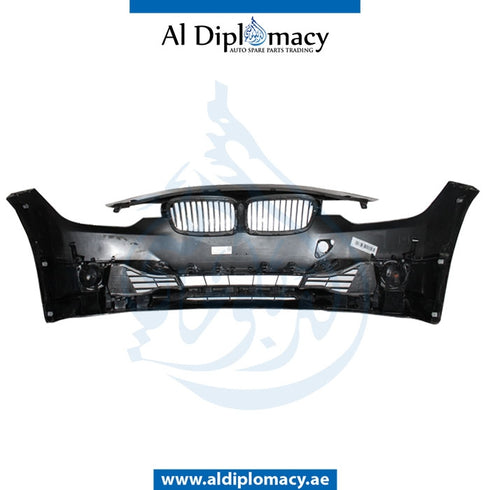Front BUMPER WITH SENSOR AND WIPER Hole, COMPLETE for BMW 3 Series F30 (2011-2015) models, Part Number UN-51117293026-CO