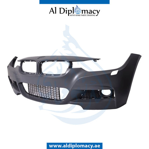 Front Bumper, WITHOUT SENSOR Hole, COMPLETE for BMW 3 Series F30 (2011-2015) models, Part Number UN-51117293085-CO