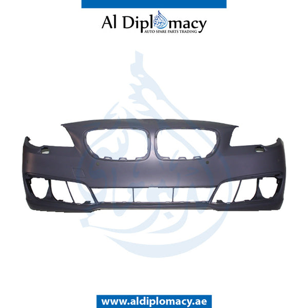 Front Bumper, WITH SENSOR AND WIPER Hole, COMPLETE for BMW 5 Series F10 (2013-2016) models, Part Number UN-51117332677-CO