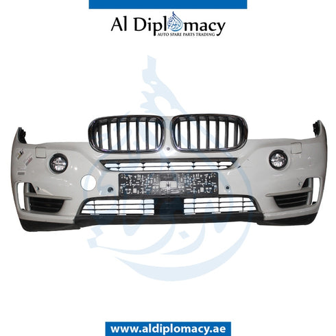 Front Bumper, WITH SENSOR AND WIPER Hole, COMPLETE for BMW X5 Series F15 (2013-2018) models, Part Number UN-51117378554-CO
