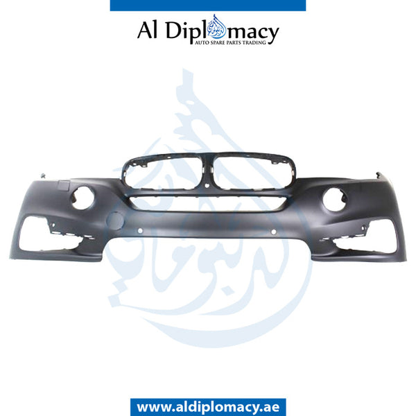 Front Bumper, WITH Sensor, AND Wiper, AND CAMERA Hole, COMPLETE for BMW X5 Series F15 (2013-2018) models, Part Number UN-51117378555-CO