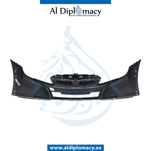 Front Bumper, WITHOUT SENSOR Hole, COMPLETE for BMW I8 I12 (2014-2018) models, Part Number UN-51117394392-CO