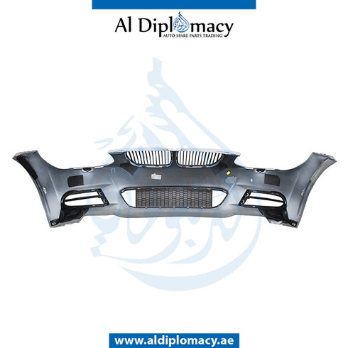 Front Bumper, WITH SENSOR AND WIPER Hole, COMPLETE for BMW 7 Series G11 (2015) models, Part Number UN-51117402814-CO