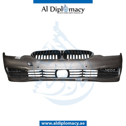 Front Bumper, WITH SENSOR AND WIPER Hole, COMPLETE for BMW 5 Series G30 (2016-2020) models, Part Number UN-51117427443-CO
