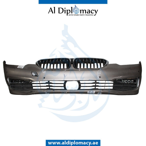 Front Bumper, WITH SENSOR AND WIPER Hole, COMPLETE for BMW 5 Series G30 (2016-2020) models, Part Number UN-51117427443-CO
