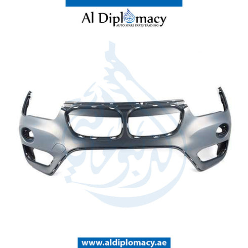 Front Bumper, WITH SENSOR Hole, COMPLETE for BMW X1 Series F48 (2015-2019) models, Part Number UN-51117453566-CO